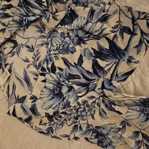 H and M linenblend crop blue and white